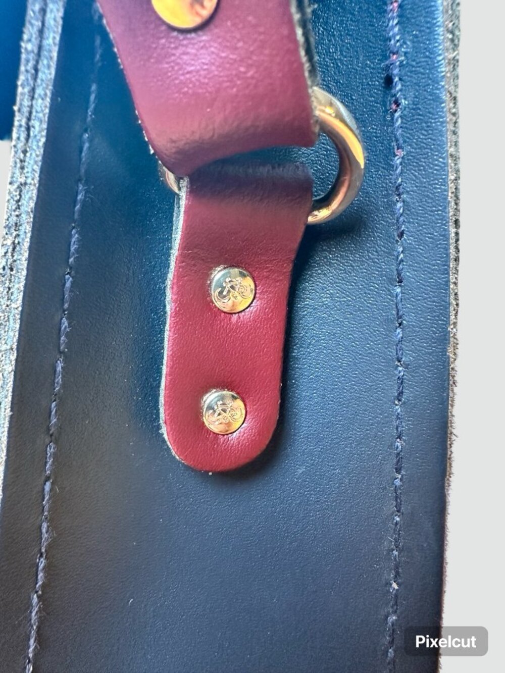 The Cambridge Satchel Company Crossbody Bag, Two Tone Blue and Burgundy Leather - Picture 6 of 13